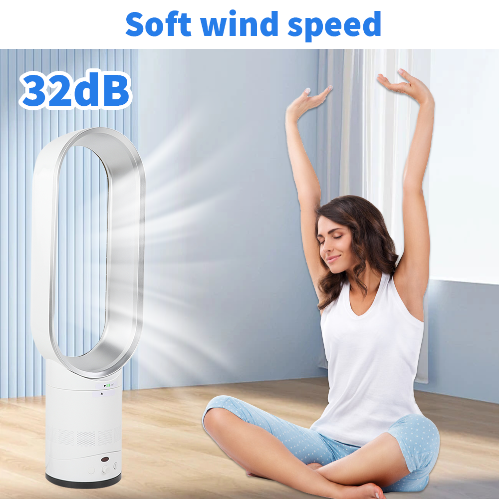 16" Bladeless Fan Airflow Cooling Fan Low Db with Remote Control Summer Coolers