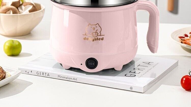 1.8L Portable Electric Mini Rice Cooker Non-Stick Soup Cooker Multi Cooking