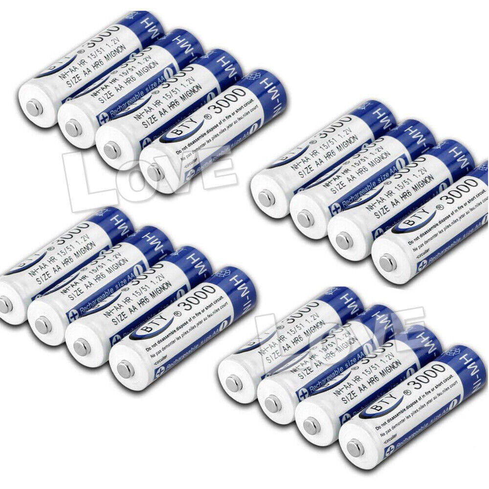 4-24X 3000Mah Aa/1000Mah AAA Rechargeable Battery NI-MH 1.2V Recharge Batteries