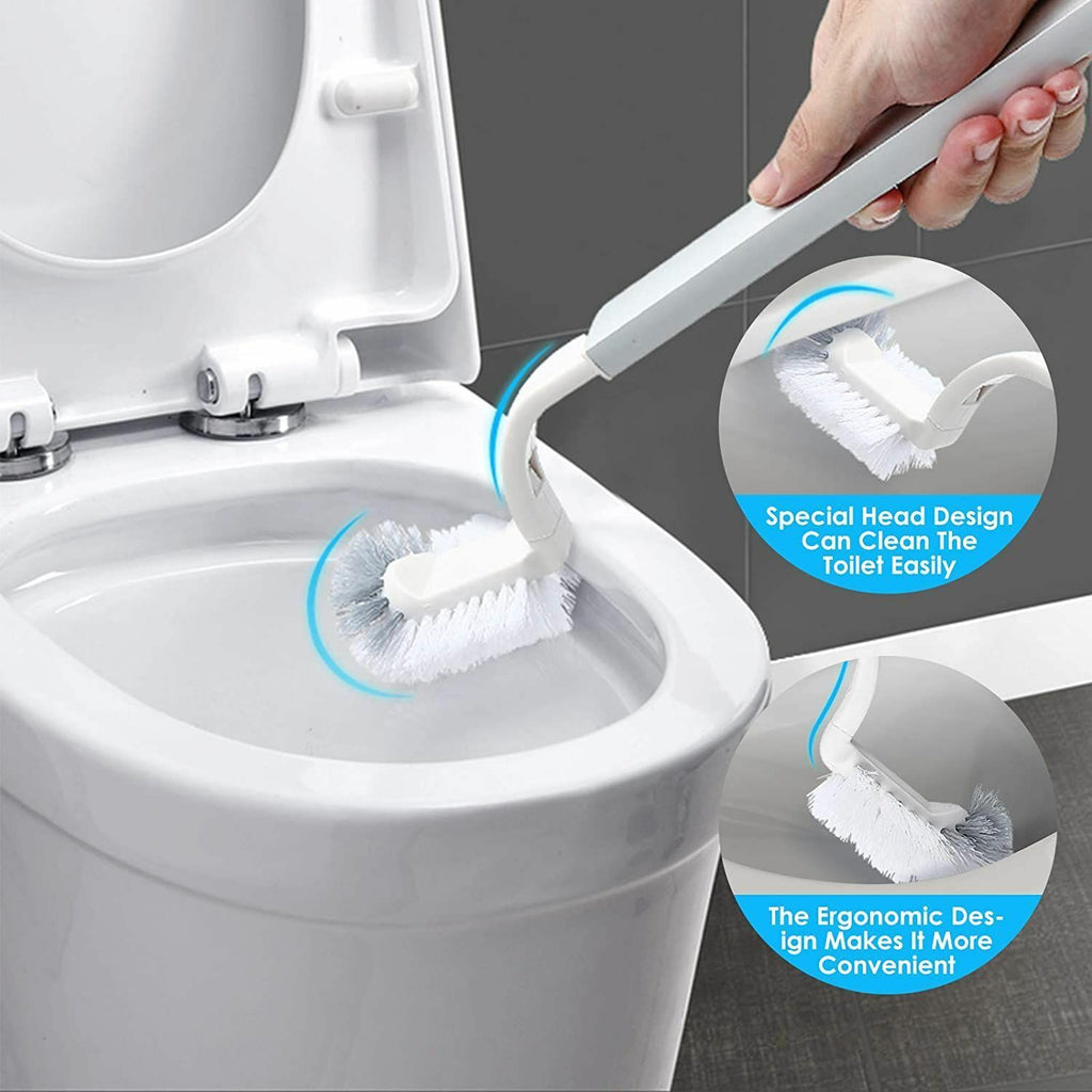 Slim Dustbin Bathroom Garbage Bin Lid Trash Can with Toilet Brush Waste Basket