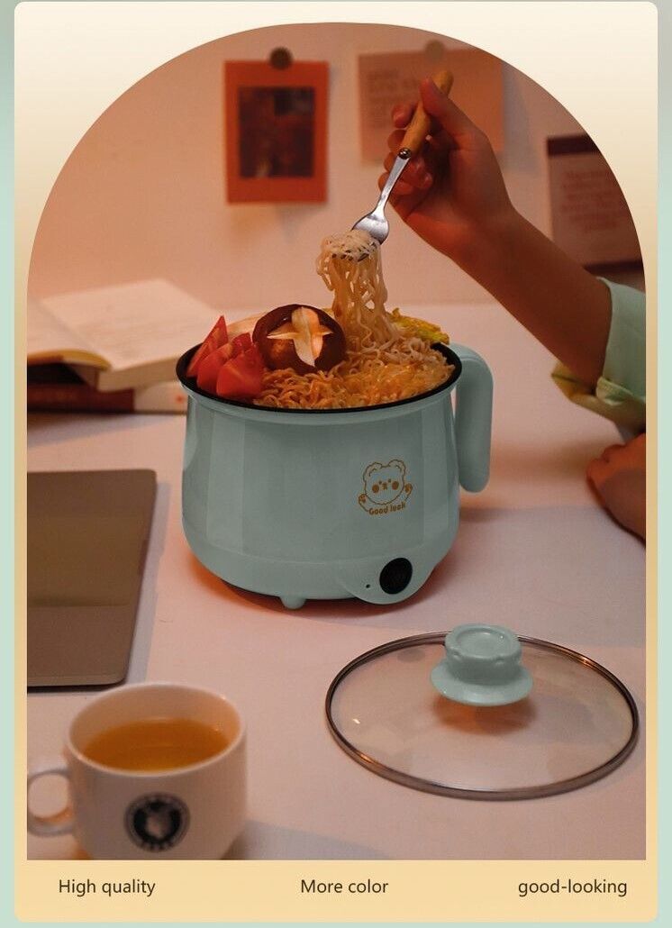 1.8L Portable Electric Mini Rice Cooker Non-Stick Soup Cooker Multi Cooking