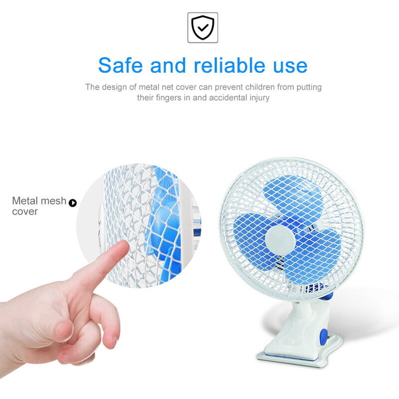 Hydroponics 2 Speed Clip Fan Vertical 6" Inch Oscillating Fan Fit Grow Tent Pole