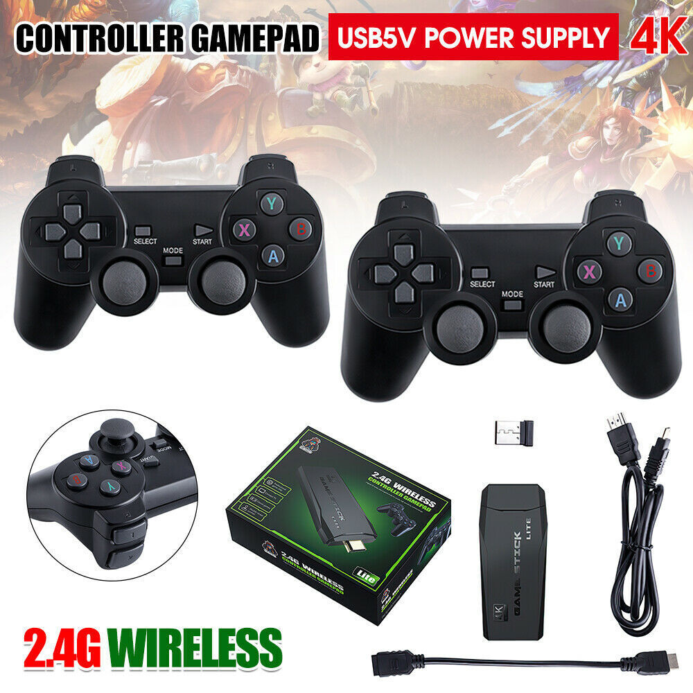 20000+ 4K HDMI TV Video Game Stick Retro Gaming Console W/ 2 Wireless Controller