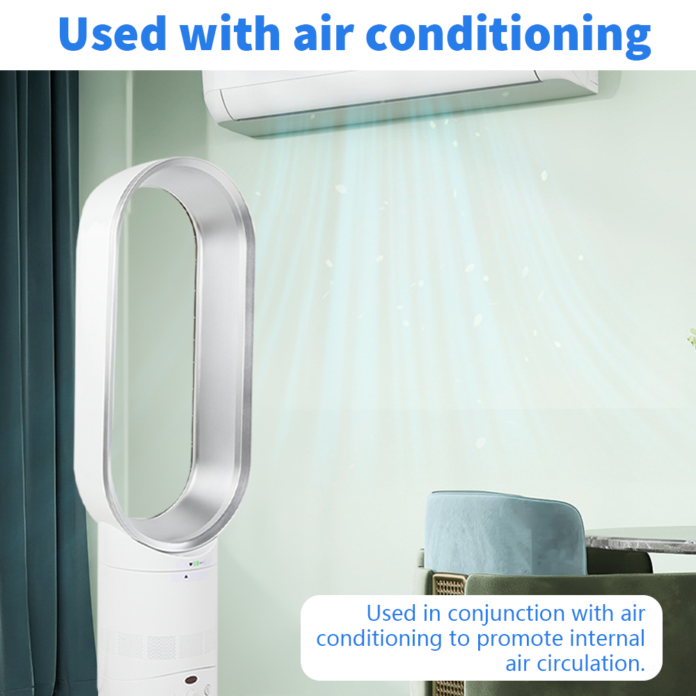 16" Bladeless Fan Airflow Cooling Fan Low Db with Remote Control Summer Coolers