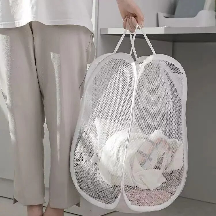 Large Capacity Foldable Laundry Basket for Home Dormitory Use Durable Plastic Cl