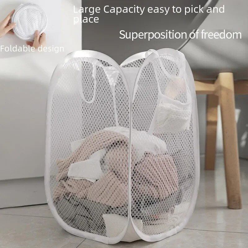 Large Capacity Foldable Laundry Basket for Home Dormitory Use Durable Plastic Cl