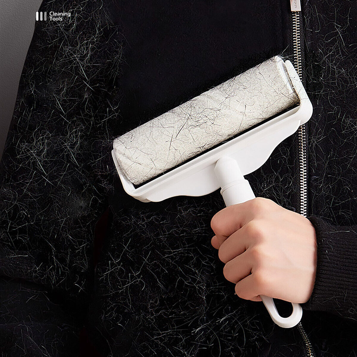 Dual Purpose Pet Hair Removal Roller Long Handle Sticky Lint Brush for Bed Floor