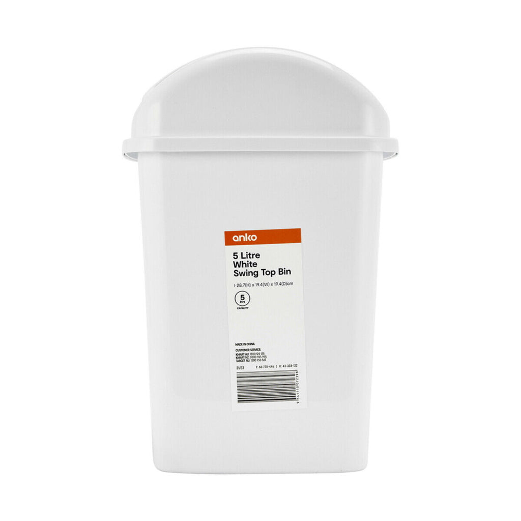 5-55L Rubbish Bin Kitchen Home Garbage Dust Waste Trash Plastic Lid Bin S-Large