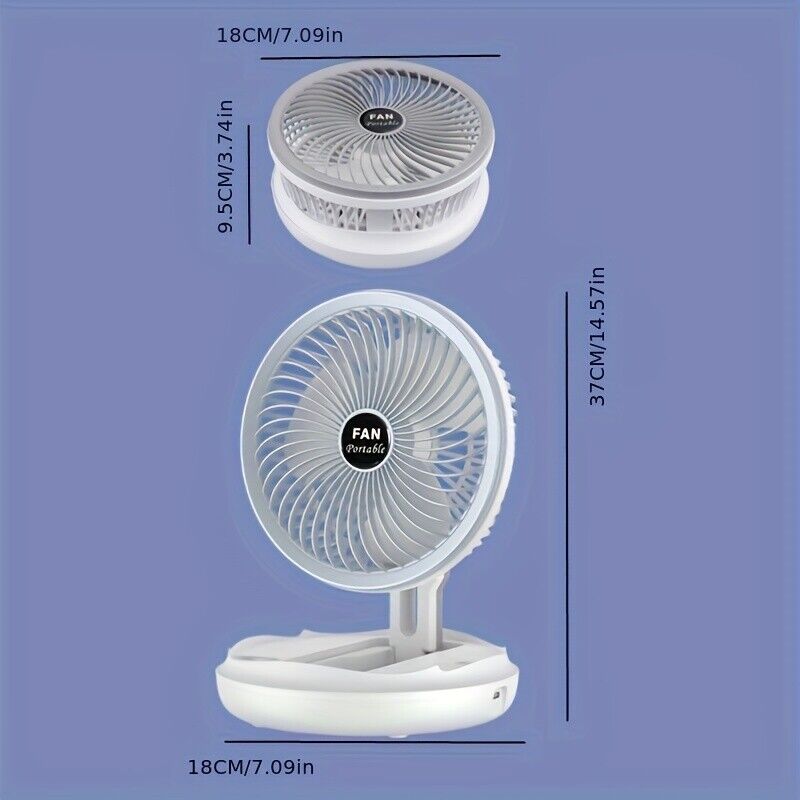 Folding Cooling Fan Rechargeable Wall Mounted Fan Remote Control for Home Office